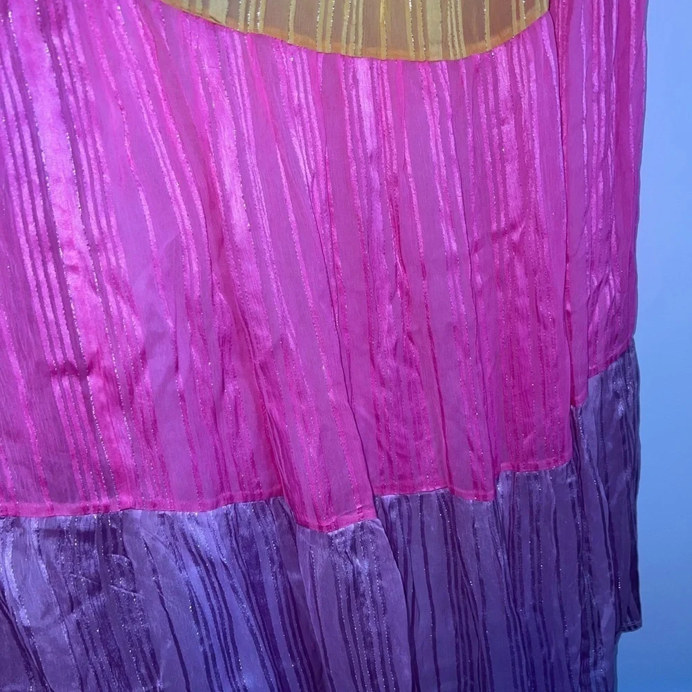 SUNDRESS NEW S/XS Stevie Palma mix color Colorful Ruffled Maxi Dress - Picture 6 of 14